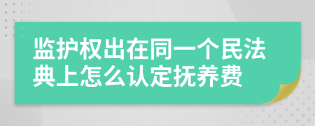 监护权出在同一个民法典上怎么认定抚养费