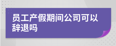 员工产假期间公司可以辞退吗