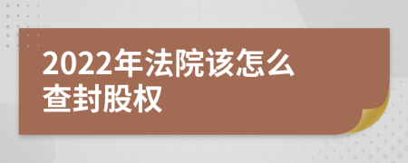 2022年法院该怎么查封股权