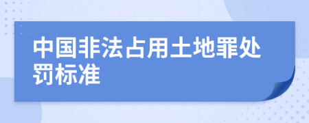 中国非法占用土地罪处罚标准