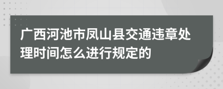 广西河池市凤山县交通违章处理时间怎么进行规定的