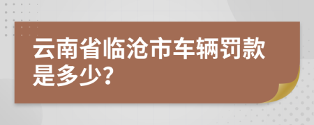 云南省临沧市车辆罚款是多少？