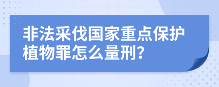 非法采伐国家重点保护植物罪怎么量刑？