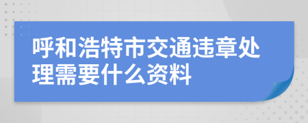 呼和浩特市交通违章处理需要什么资料