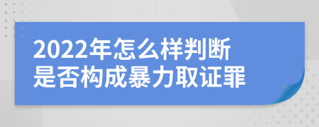2022年怎么样判断是否构成暴力取证罪