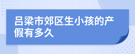吕梁市郊区生小孩的产假有多久