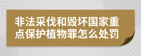 非法采伐和毁坏国家重点保护植物罪怎么处罚