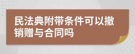 民法典附带条件可以撤销赠与合同吗