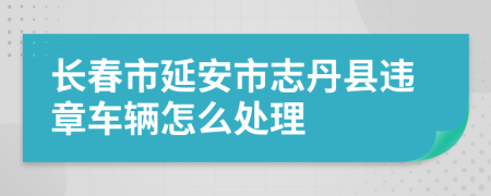 长春市延安市志丹县违章车辆怎么处理