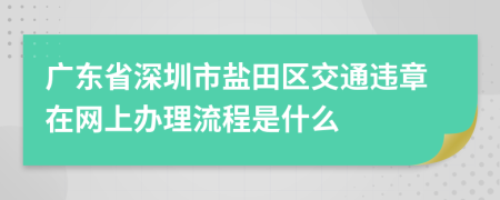 广东省深圳市盐田区交通违章在网上办理流程是什么