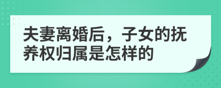 夫妻离婚后，子女的抚养权归属是怎样的