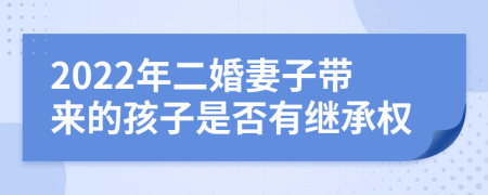 2022年二婚妻子带来的孩子是否有继承权