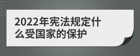 2022年宪法规定什么受国家的保护