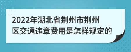 2022年湖北省荆州市荆州区交通违章费用是怎样规定的