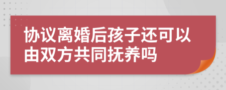 协议离婚后孩子还可以由双方共同抚养吗