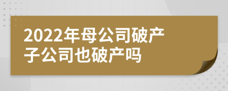 2022年母公司破产子公司也破产吗