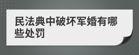 民法典中破坏军婚有哪些处罚