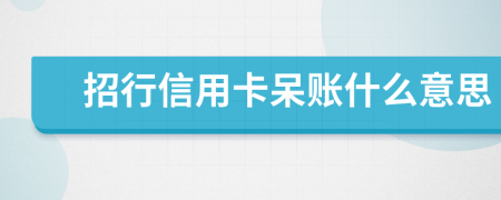 招行信用卡呆账什么意思