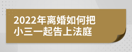 2022年离婚如何把小三一起告上法庭