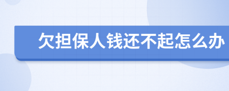 欠担保人钱还不起怎么办