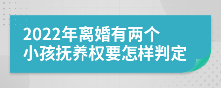 2022年离婚有两个小孩抚养权要怎样判定