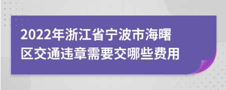 2022年浙江省宁波市海曙区交通违章需要交哪些费用