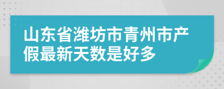 山东省潍坊市青州市产假最新天数是好多