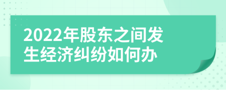2022年股东之间发生经济纠纷如何办