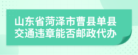 山东省菏泽市曹县单县交通违章能否邮政代办
