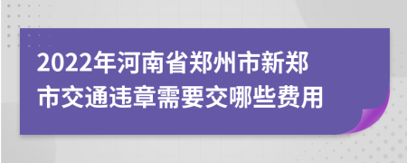 2022年河南省郑州市新郑市交通违章需要交哪些费用