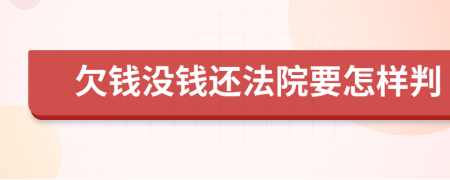 欠钱没钱还法院要怎样判