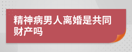 精神病男人离婚是共同财产吗