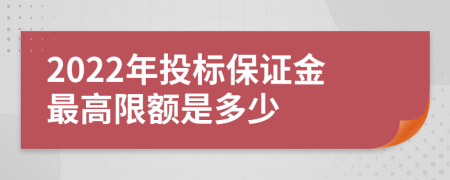 2022年投标保证金最高限额是多少