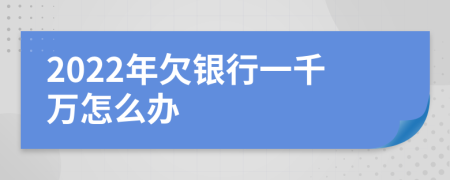 2022年欠银行一千万怎么办