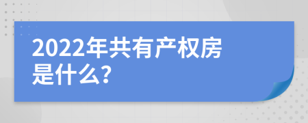 2022年共有产权房是什么？