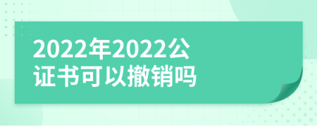 2022年2022公证书可以撤销吗