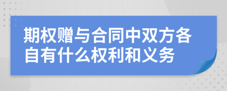 期权赠与合同中双方各自有什么权利和义务