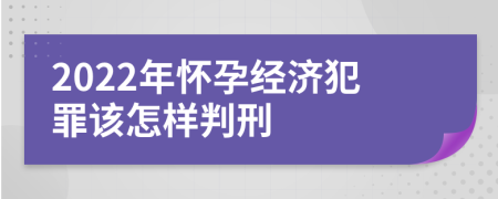 2022年怀孕经济犯罪该怎样判刑