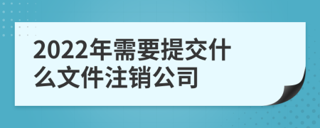 2022年需要提交什么文件注销公司