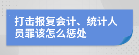 打击报复会计、统计人员罪该怎么惩处