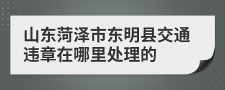 山东菏泽市东明县交通违章在哪里处理的