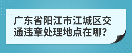 广东省阳江市江城区交通违章处理地点在哪？