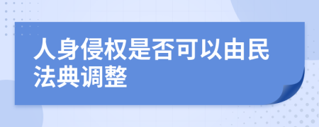 人身侵权是否可以由民法典调整