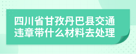 四川省甘孜丹巴县交通违章带什么材料去处理