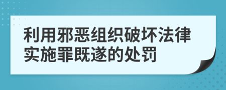 利用邪恶组织破坏法律实施罪既遂的处罚