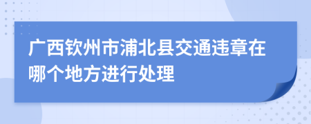 广西钦州市浦北县交通违章在哪个地方进行处理