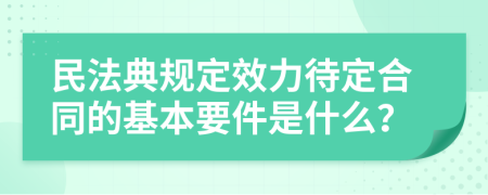 民法典规定效力待定合同的基本要件是什么？