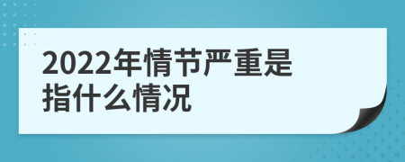 2022年情节严重是指什么情况