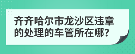 齐齐哈尔市龙沙区违章的处理的车管所在哪？