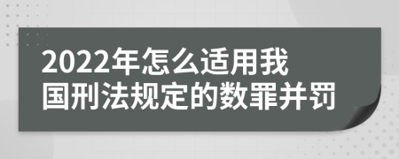2022年怎么适用我国刑法规定的数罪并罚